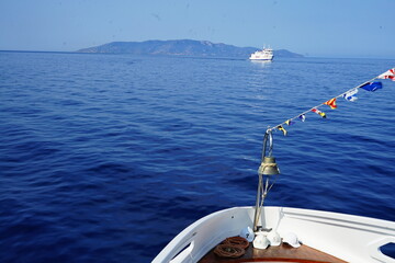 Ships in the Tyrrhenian Sea, Tuscany, Italy