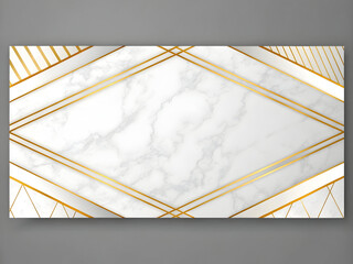 White marble background with golden geometric lines and stripes image