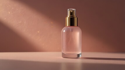 Naklejka premium Sleek frosted glass skincare container in vertical position
