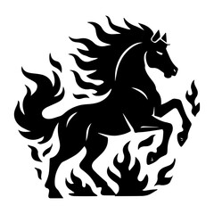 Fire Horse Silhouette for Zodiac Art