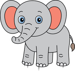 Obraz premium Sweet and Playful Cartoon Elephant.cdr