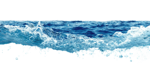 Wide shot of turbulent ocean waves