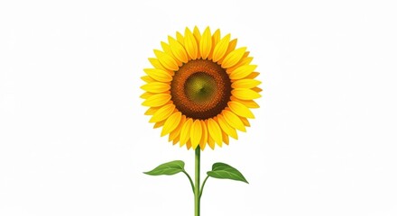 Obraz premium Vibrant Sunflower Illustration on White Background