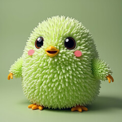 Cute chick illustration, adorable bird character.