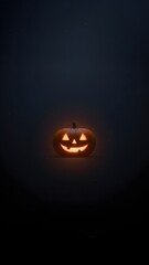 Mysterious Jack-o'-lantern with Stars and Glowing Light on Dark Background