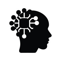 Artificial intelligence brain chip icon representing machine learning and neural networks