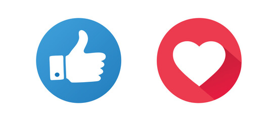 Thumbs and heart icon. Vector love and love icon. Like and like buttons ready for websites and mobile apps. Vector 
