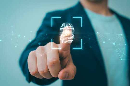 Biometric authentication security system fingerprint scanner access control technology concept image - Powered by Adobe