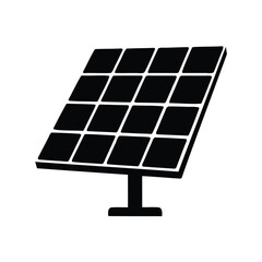 Iconic silhouette of a modern solar panel array for sustainable energy technology