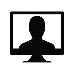 Digital healthcare consultation screen silhouette of person online video call medical support