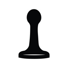 Simple black silhouette of a game pawn or token icon for board games