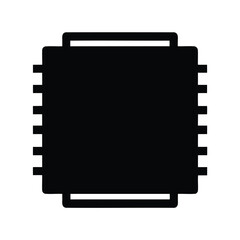 Abstract black square chip with circuit board pins technology concept