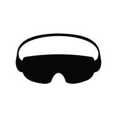 Close-up silhouette of virtual reality goggles showing futuristic entertainment and technology