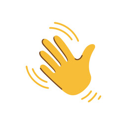 Waving hand vector flat icon. Isolated hello, hi, bye hand gesture emoji illustration .
