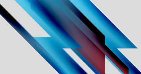 Abstract composition featuring diagonal stripes. Blue, black, red hues blend, creating dynamic visual effect. Minimalist design, modern aesthetic.