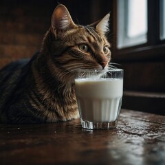 cat drinking milk