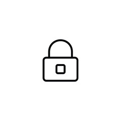 Simple Black Monoline Padlock Icon