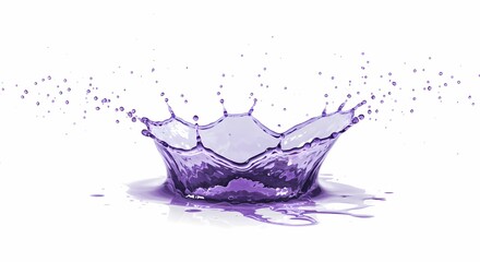 Purple Liquid Splash Dynamic Water Crown