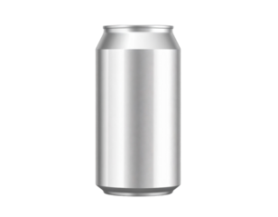 Silver Metallic Beer Can without Label in High Resolution