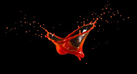 Vibrant Red Liquid Splash Dynamic Motion Photography
