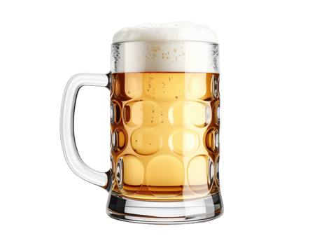 Classic Beer Stein on White Background in High Resolution