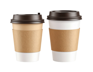 Minimalist Coffee Cup Design with Lid and Sleeve