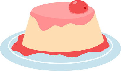 pudding, Creamy Strawberry Pudding with sauce