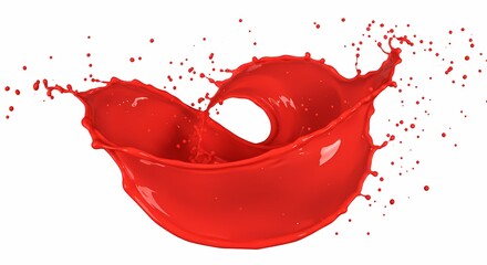Vibrant Red Liquid Splash Perfect for Design Projects