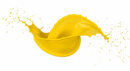 Vibrant Yellow Liquid Splash Dynamic Design Element for Branding  Marketing