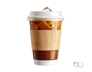 Iced Coffee Takeaway Cup with Blank Sleeve Design