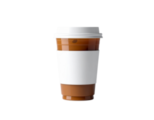Iced Coffee Takeaway Cup with Blank Sleeve Design