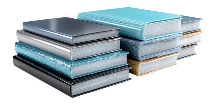 Colorful Collection of Hardcover Books Stacked on a White Background