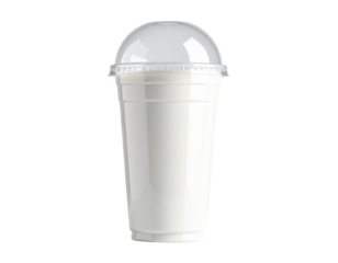 White Plastic Cup for Drinks with Clear Lid
