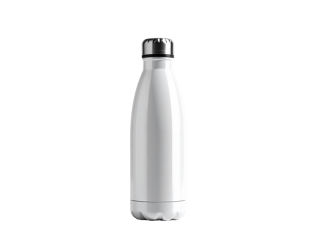 Minimalist Reusable Water Flask on White Background