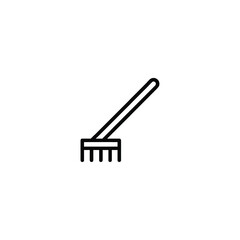 Garden Rake Tool Monoline Icon