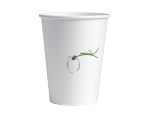 Minimalist Paper Cup on White Background