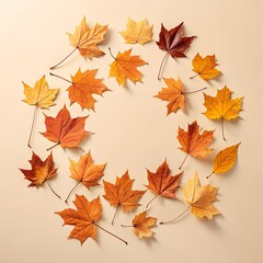 Minimal Autumn Leaves Flatlay