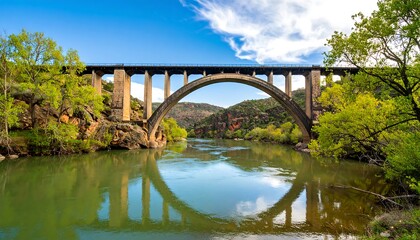 Fototapeta premium Majestic arch bridge over a serene river