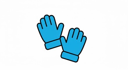 Obraz premium Blue Protective Gloves Illustration