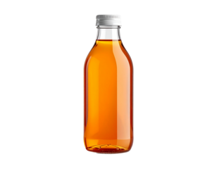 Clear Bottle of Tea on White Background