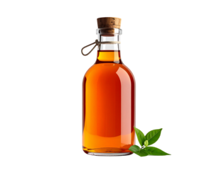 Clear Bottle of Tea on White Background
