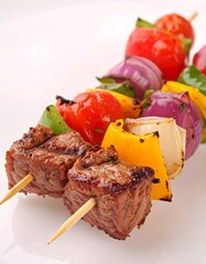 Grilled skewers with meat and vegetables