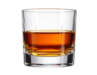 Elegant Whiskey Glass with Amber Liquid