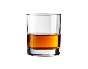 Clear Crystal Glass with Whiskey Reflection