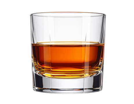 Elegant Whiskey Glass with Amber Liquid