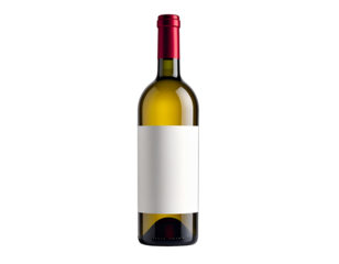 Blank Bottle of White Wine on Clean Background