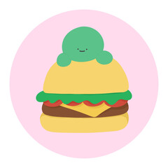 hamburger isolated on white. hamburger. fast food. food. snack. meat. tomato. cheese. vegetable. dino. dinosaure.