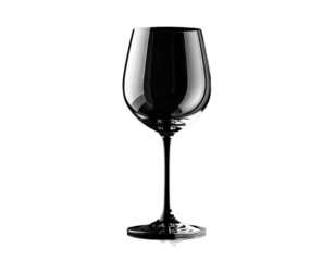 Elegant Clear Wine Glass on Black Background