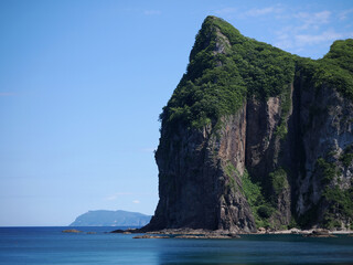 余市町の海岸にある烏帽子岬