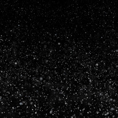 winter snow falling on black background